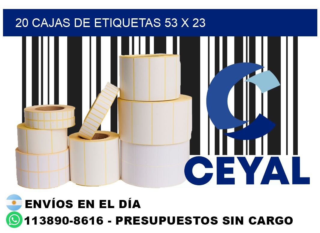 20 cajas de etiquetas 53 x 23