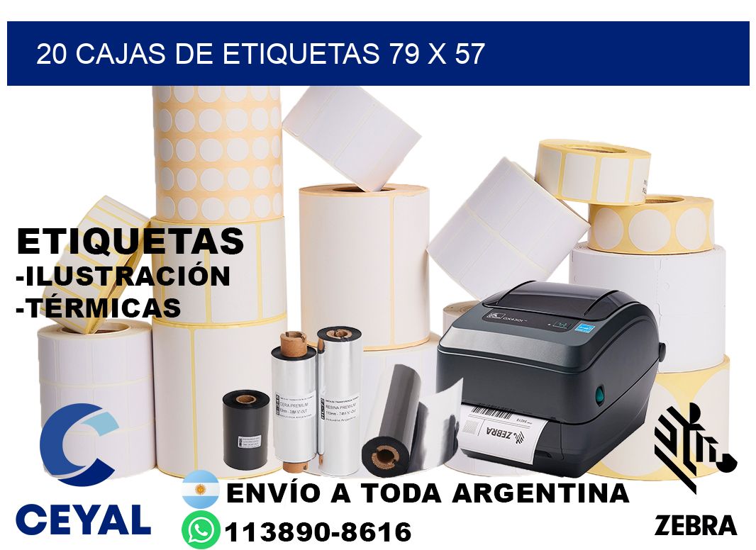 20 cajas de etiquetas 79 x 57