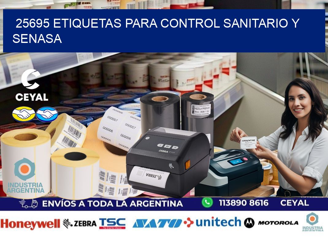 25695 etiquetas para control sanitario y SENASA