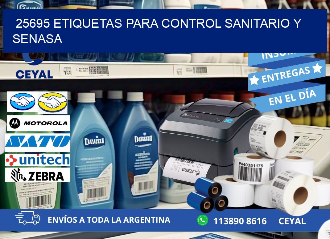 25695 etiquetas para control sanitario y SENASA