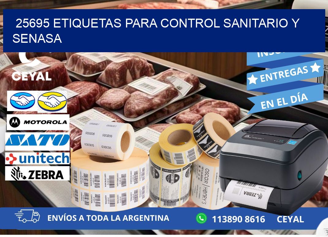 25695 etiquetas para control sanitario y SENASA