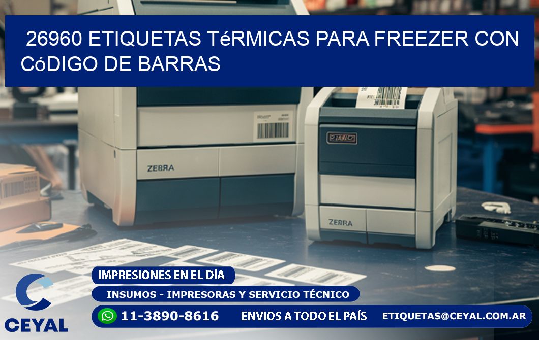 26960 etiquetas térmicas para freezer con código de barras