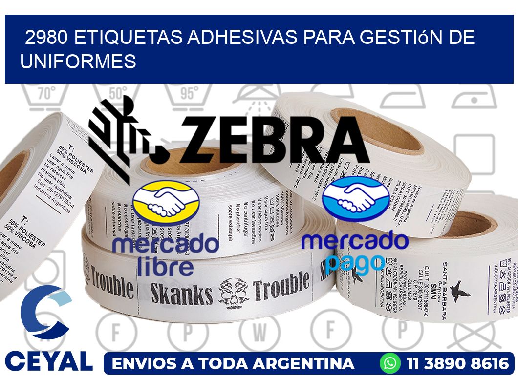 2980 Etiquetas adhesivas para gestión de uniformes