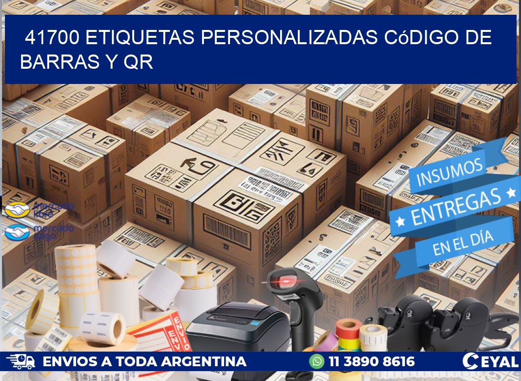 41700 etiquetas personalizadas código de barras y QR
