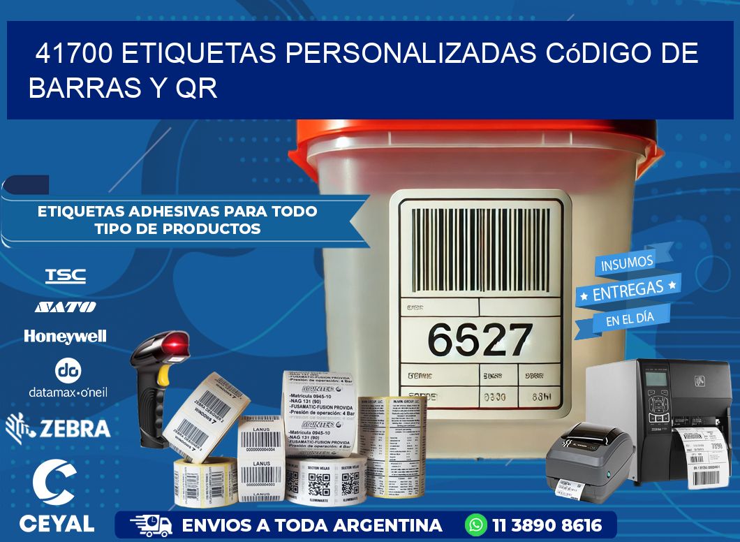 41700 etiquetas personalizadas código de barras y QR