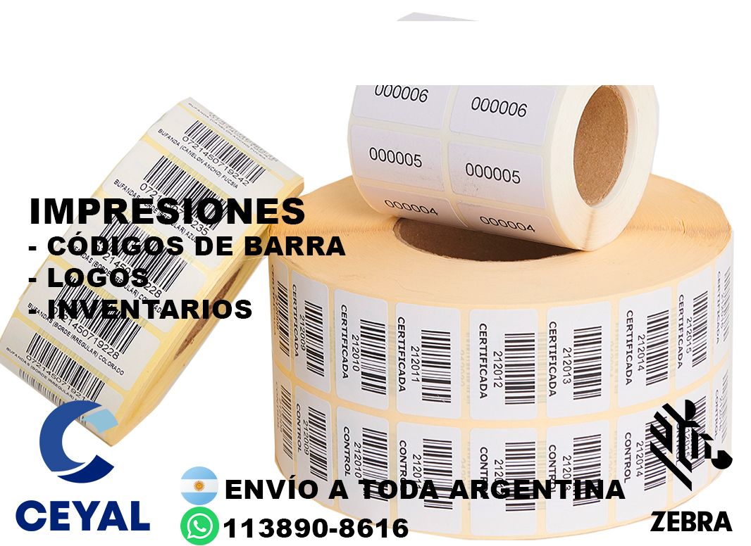 5 cajas de etiquetas 53 x 34