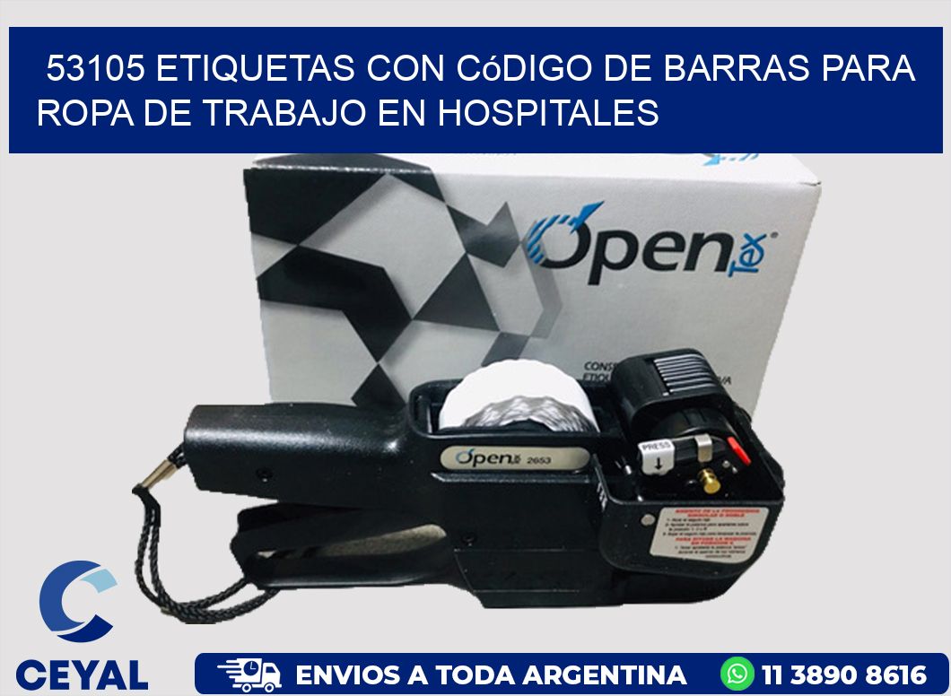 53105 Etiquetas con código de barras para ropa de trabajo en hospitales
