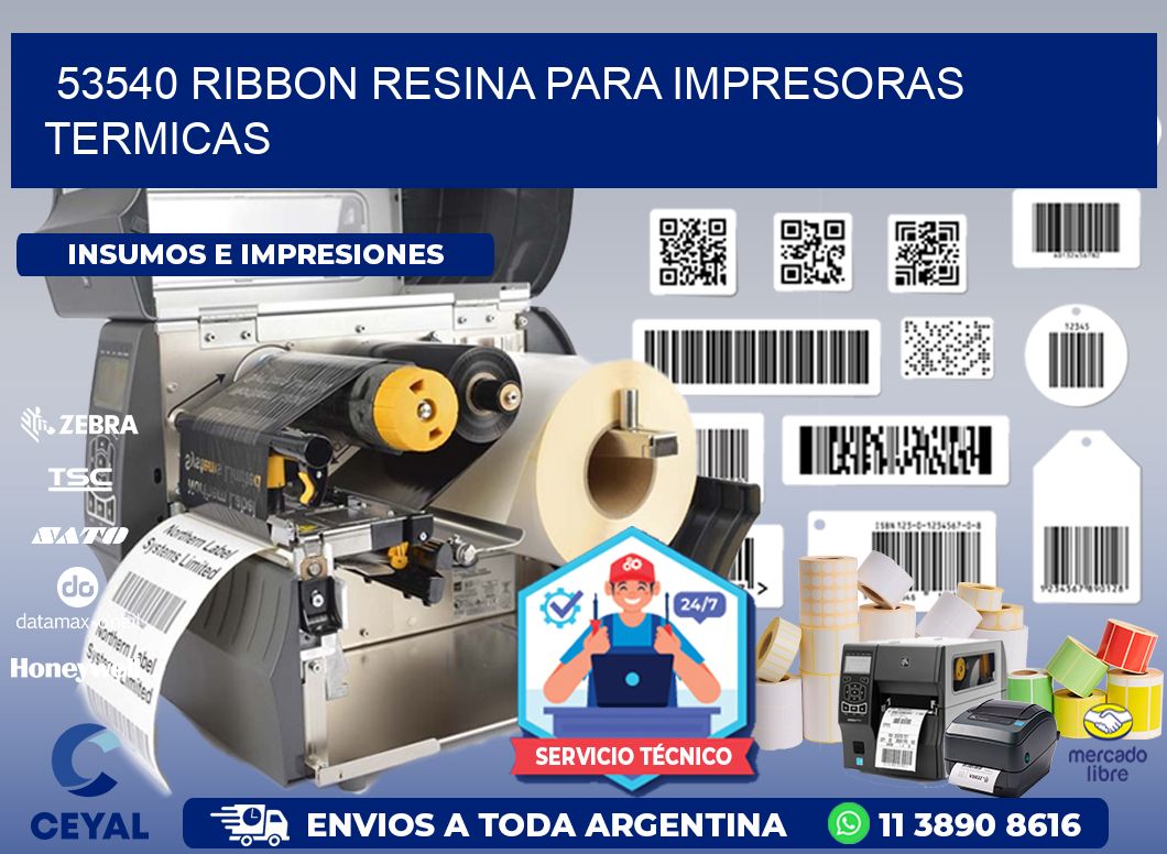 53540 ribbon resina para impresoras termicas