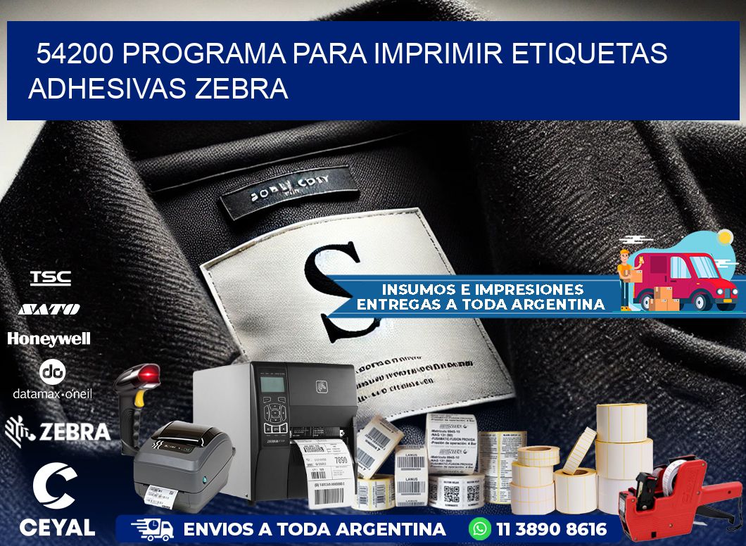 54200 Programa para imprimir etiquetas adhesivas zebra