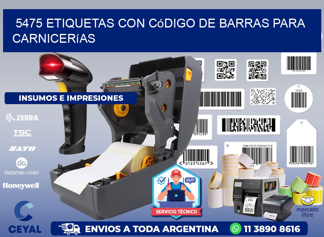 5475 etiquetas con código de barras para carnicerías