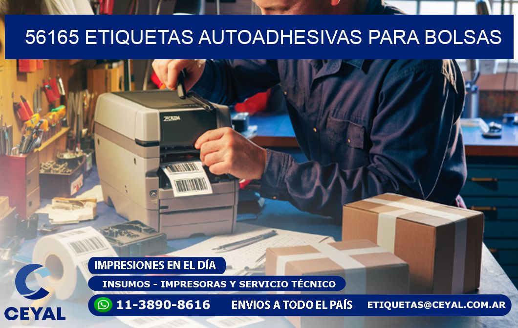 56165 etiquetas autoadhesivas para bolsas