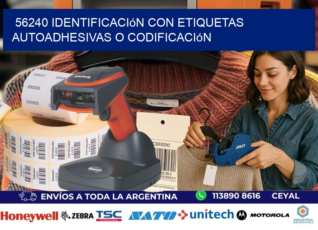 56240 identificación con etiquetas autoadhesivas o codificación