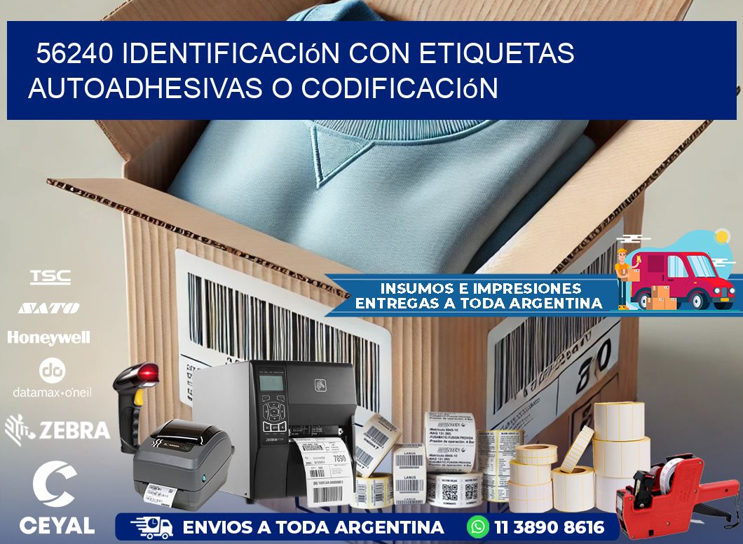 56240 identificación con etiquetas autoadhesivas o codificación