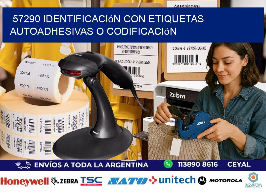 57290 identificación con etiquetas autoadhesivas o codificación