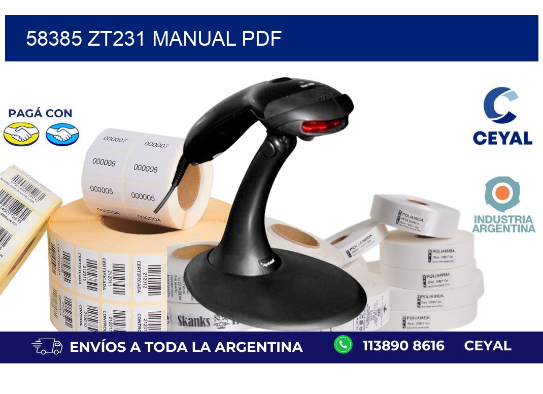58385 ZT231 manual PDF