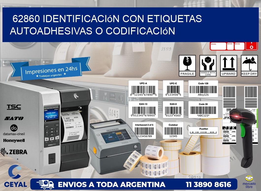 62860 identificación con etiquetas autoadhesivas o codificación