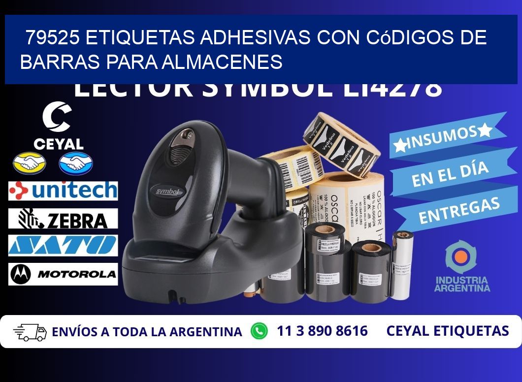 79525 etiquetas adhesivas con códigos de barras para almacenes