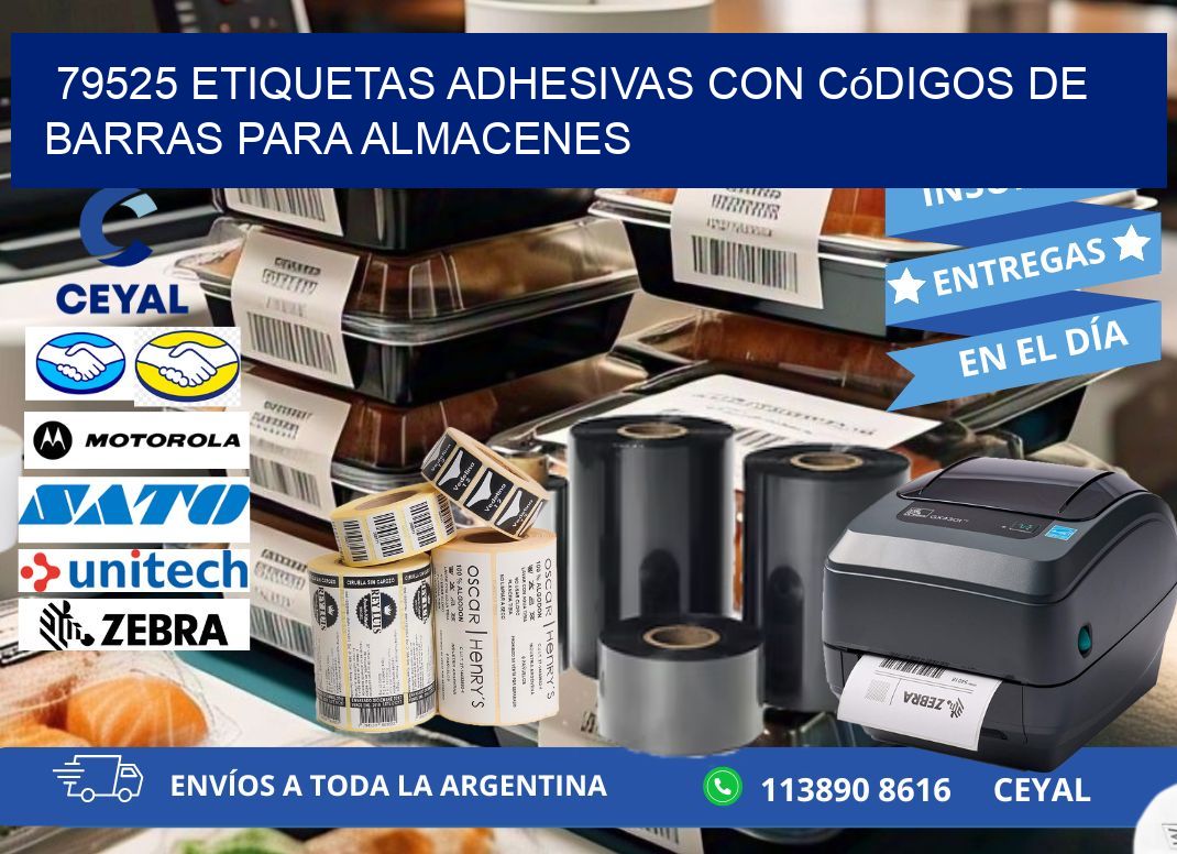 79525 etiquetas adhesivas con códigos de barras para almacenes