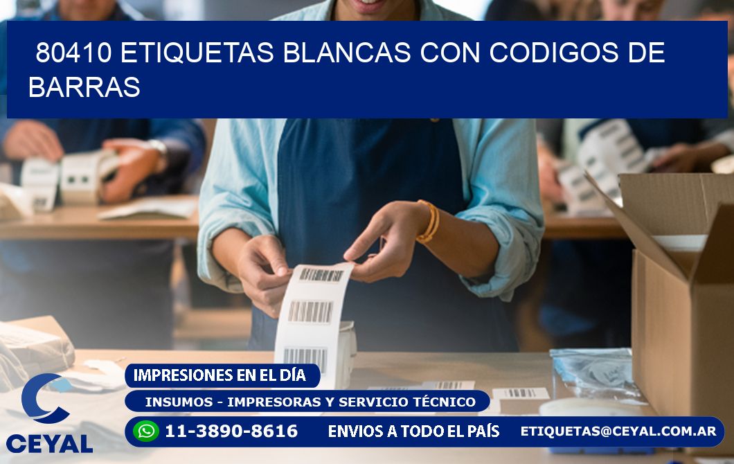 80410 etiquetas blancas con codigos de barras