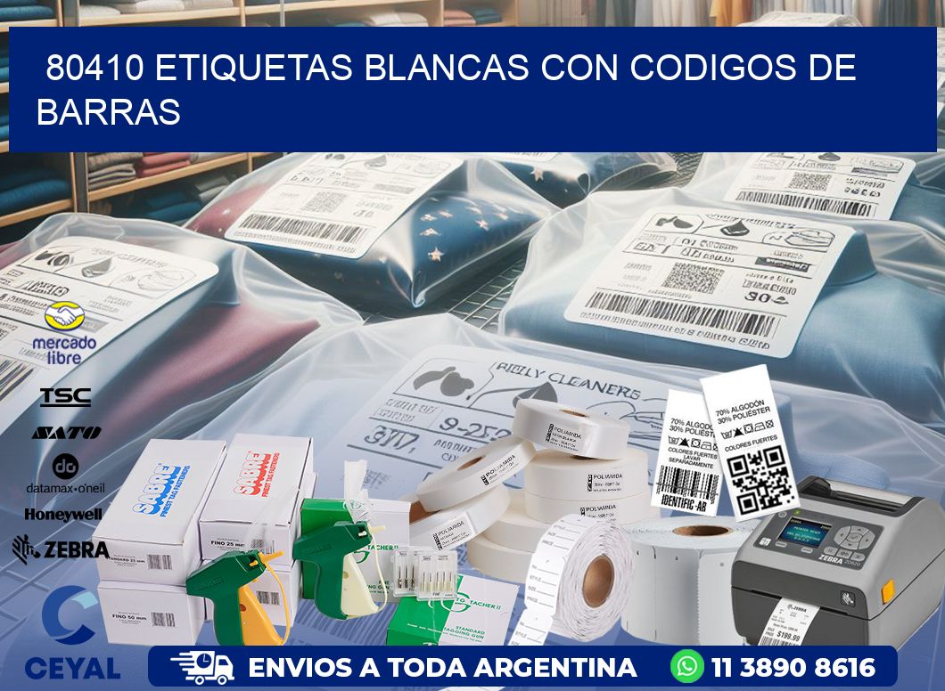 80410 etiquetas blancas con codigos de barras