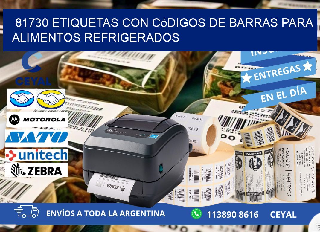 81730 Etiquetas con códigos de barras para alimentos refrigerados
