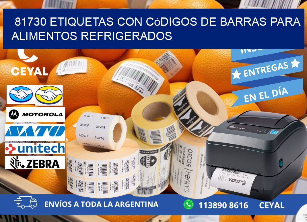 81730 Etiquetas con códigos de barras para alimentos refrigerados