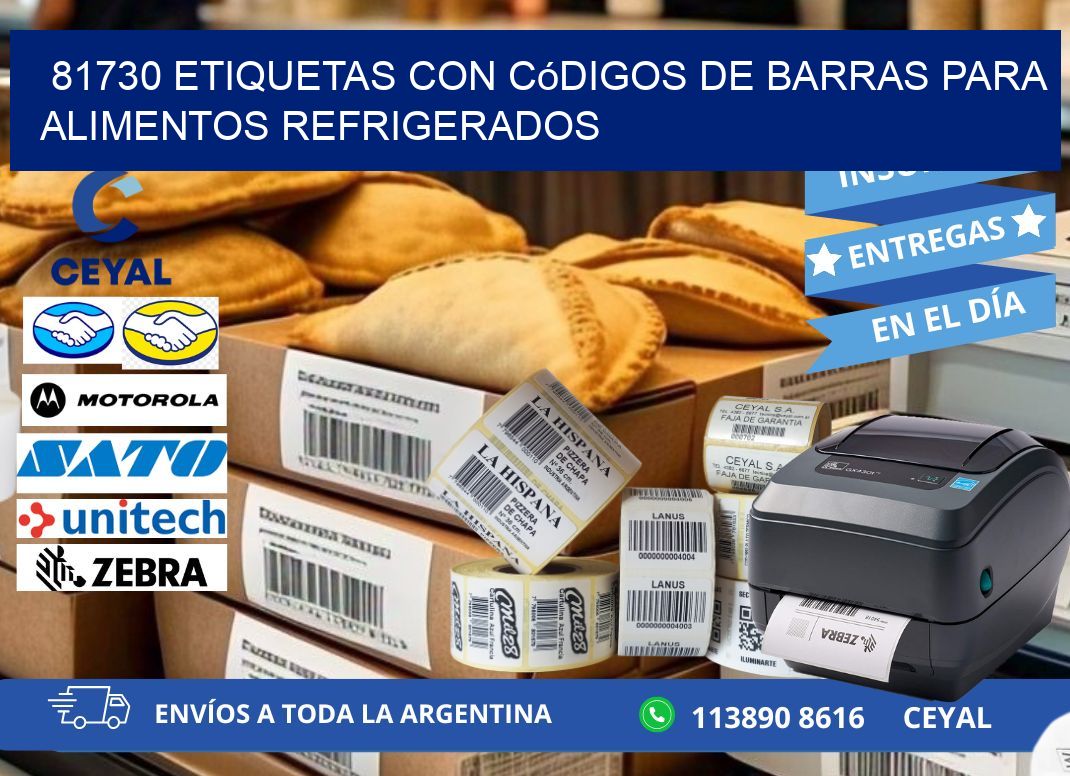 81730 Etiquetas con códigos de barras para alimentos refrigerados