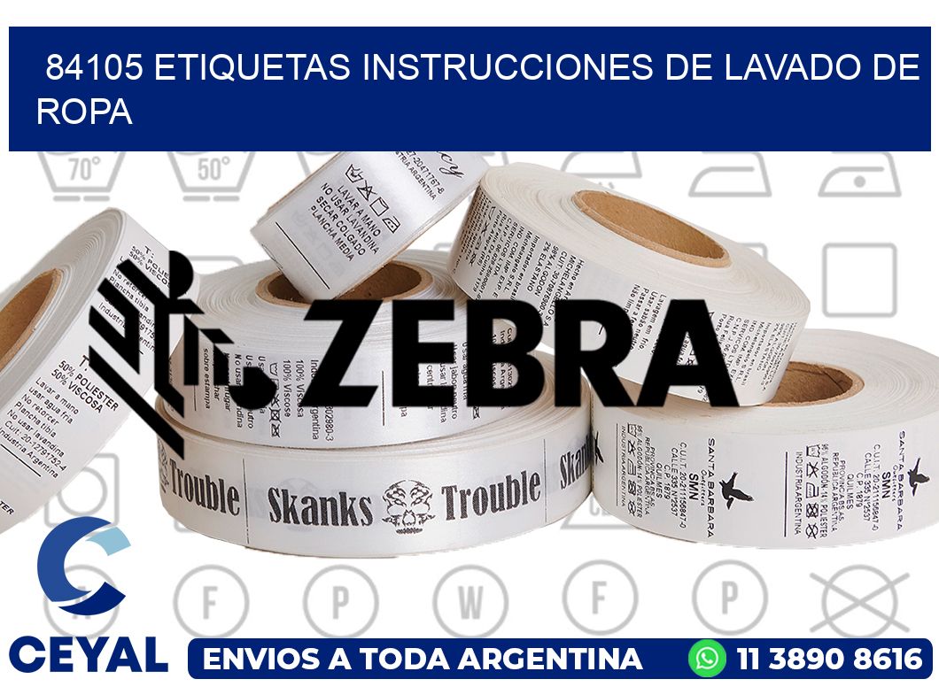 84105 etiquetas instrucciones de lavado de ropa