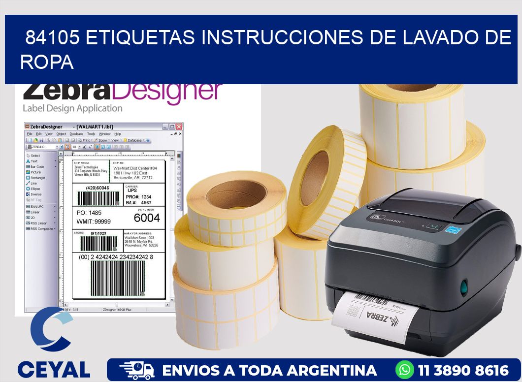 84105 etiquetas instrucciones de lavado de ropa