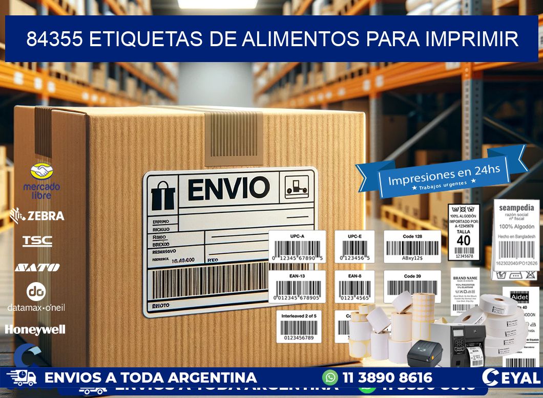 84355 Etiquetas de alimentos para imprimir