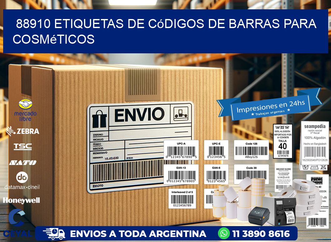 88910 etiquetas de códigos de barras para cosméticos