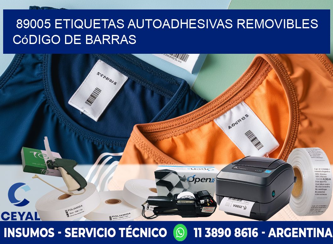 89005 etiquetas autoadhesivas removibles código de barras