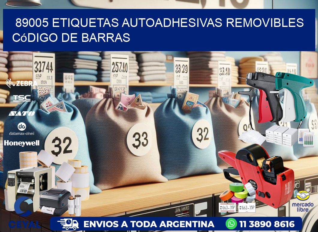89005 etiquetas autoadhesivas removibles código de barras