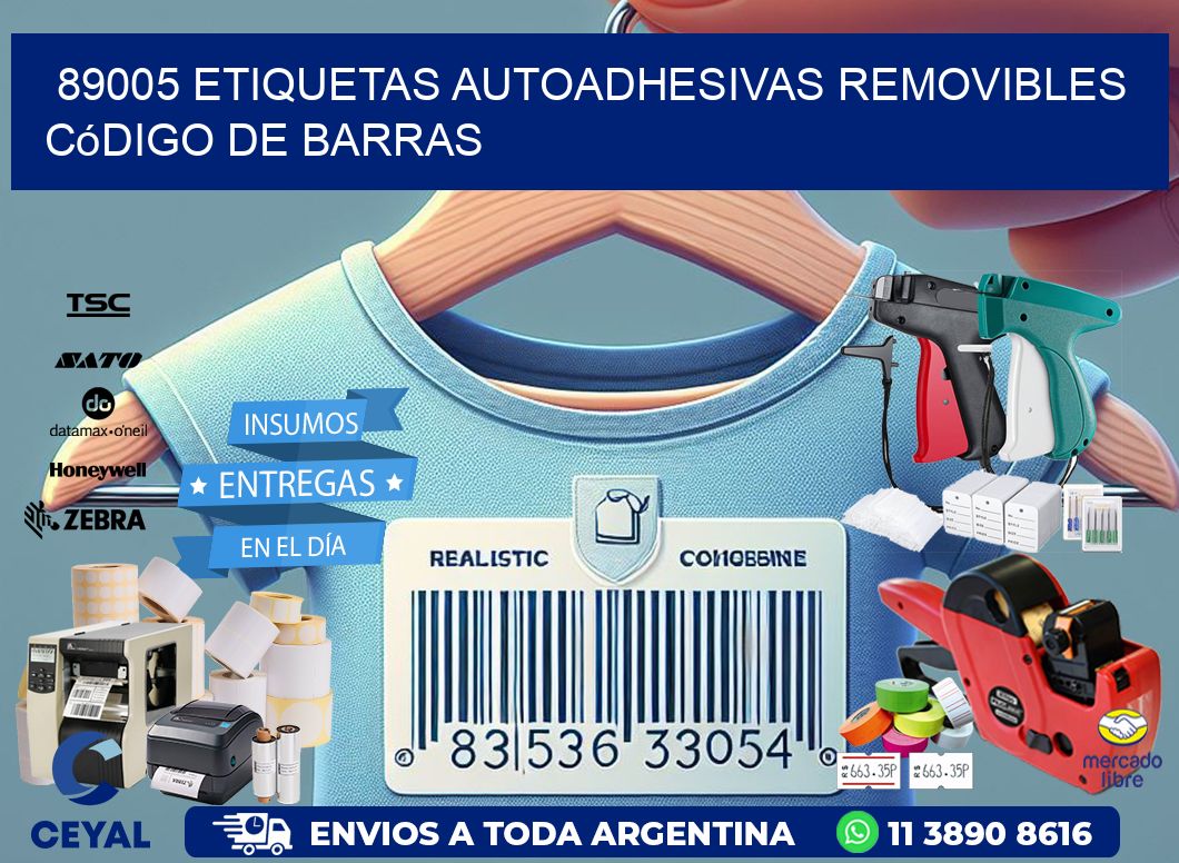 89005 etiquetas autoadhesivas removibles código de barras