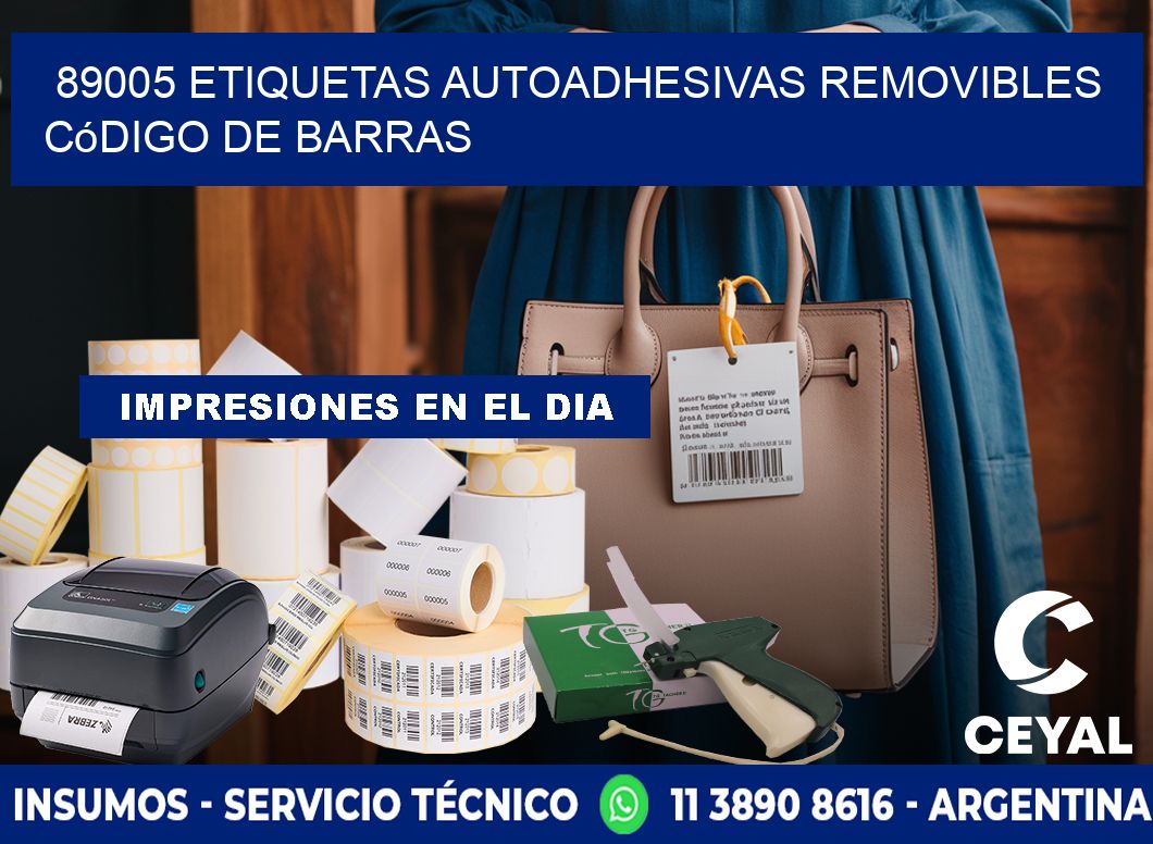 89005 etiquetas autoadhesivas removibles código de barras