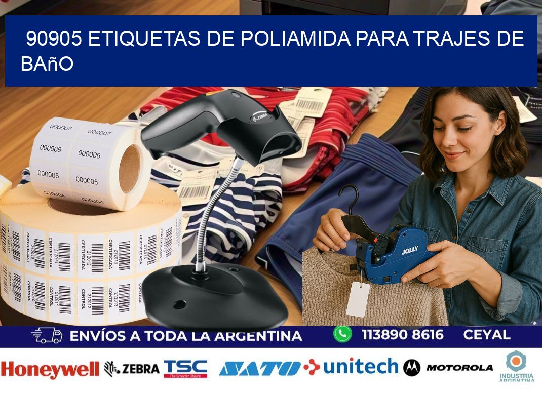 90905 etiquetas de poliamida para trajes de baño
