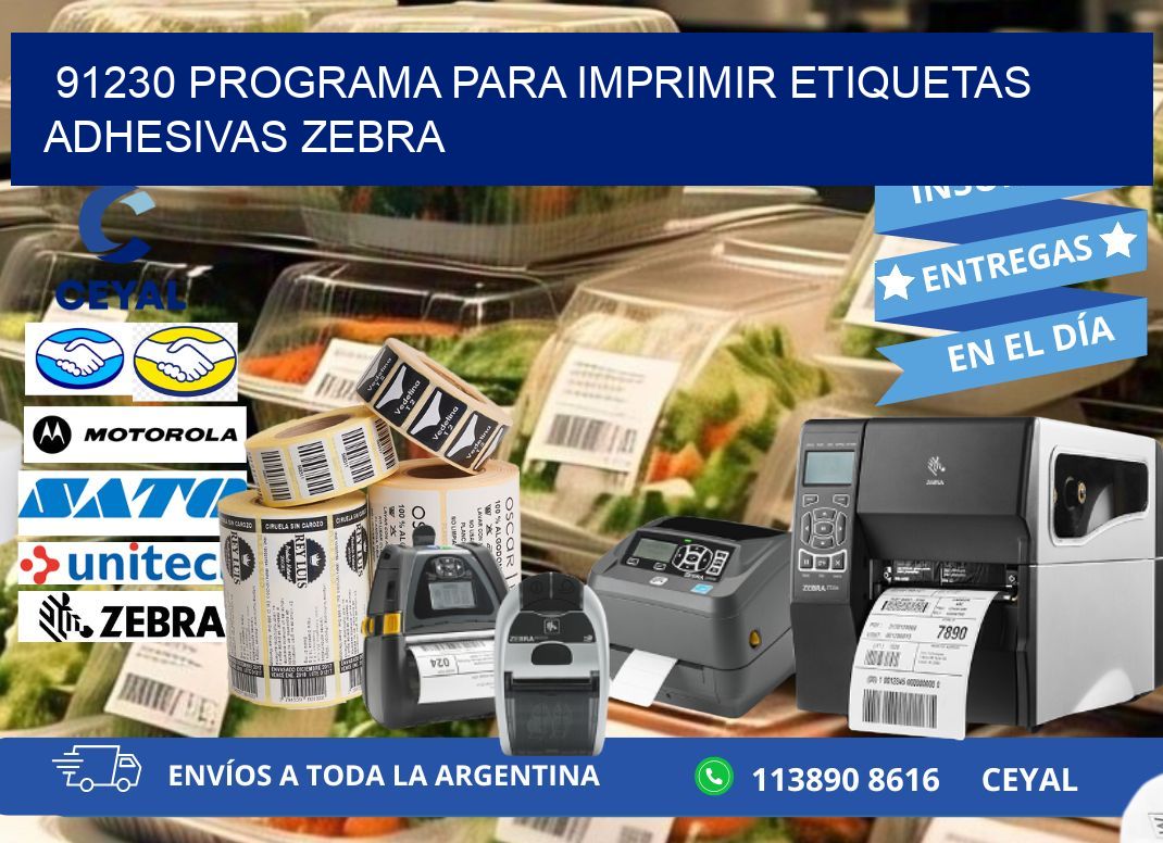 91230 Programa para imprimir etiquetas adhesivas zebra