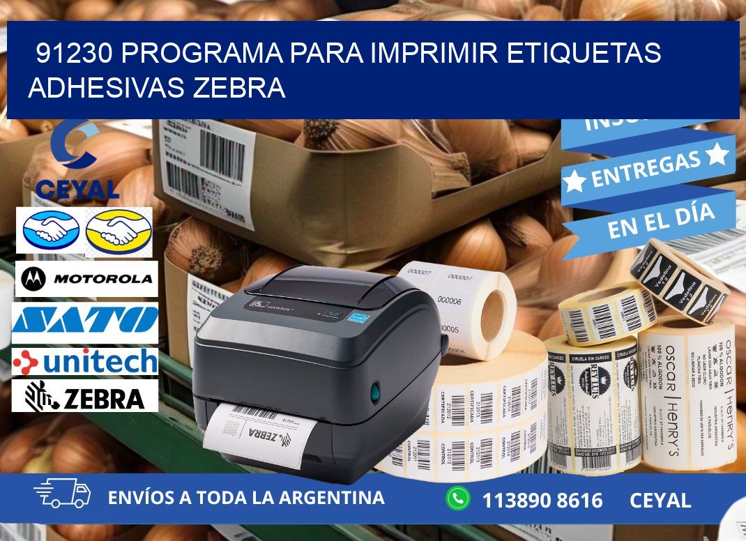 91230 Programa para imprimir etiquetas adhesivas zebra