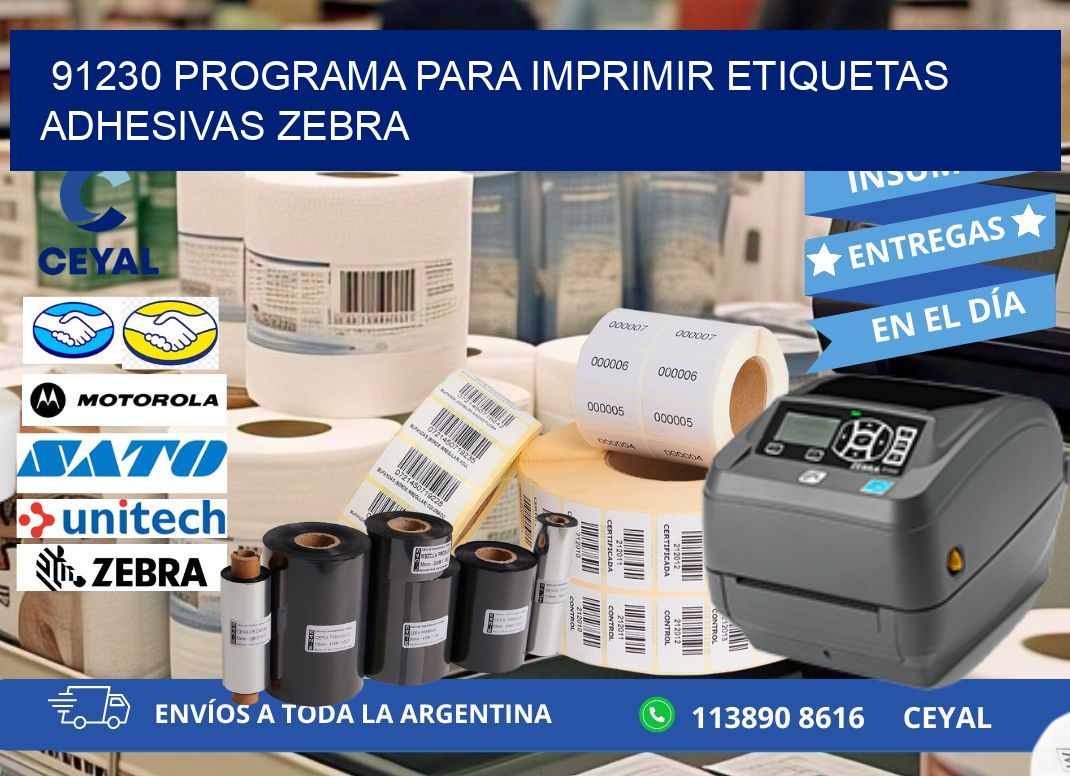 91230 Programa para imprimir etiquetas adhesivas zebra