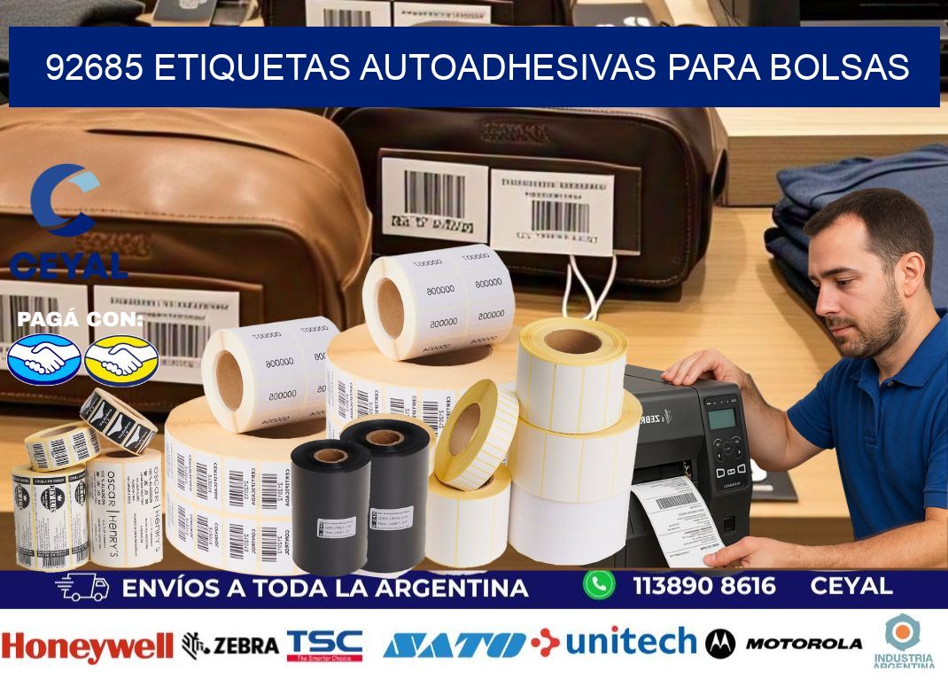92685 etiquetas autoadhesivas para bolsas