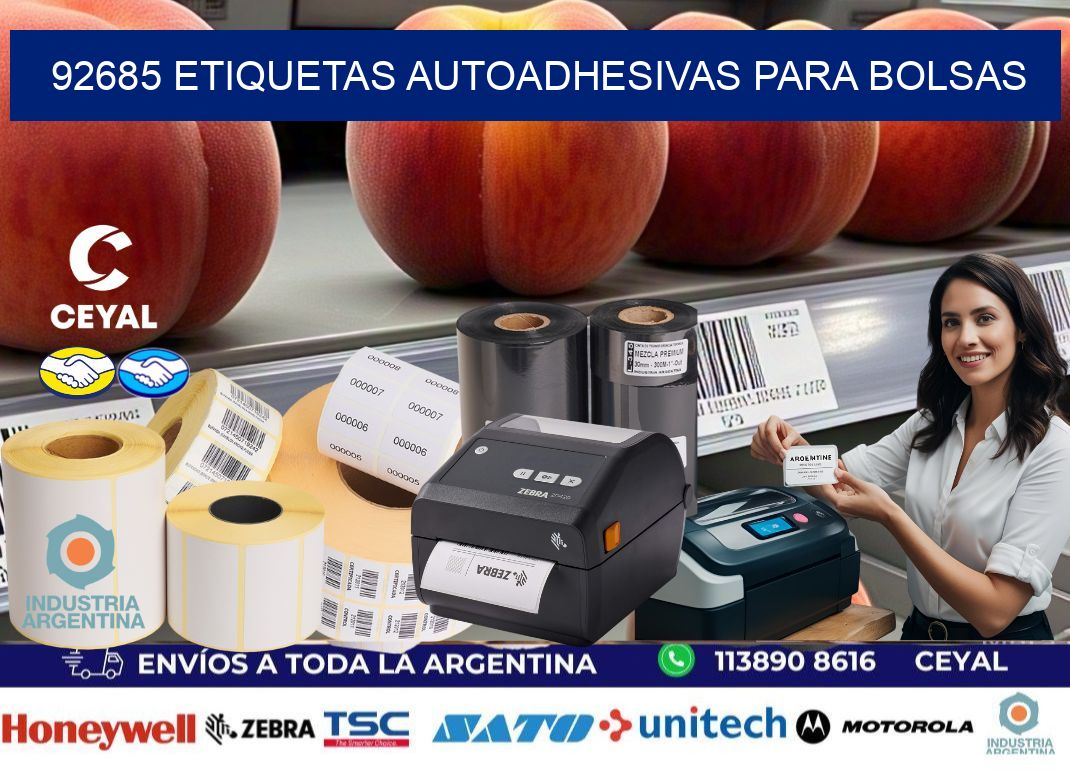 92685 etiquetas autoadhesivas para bolsas