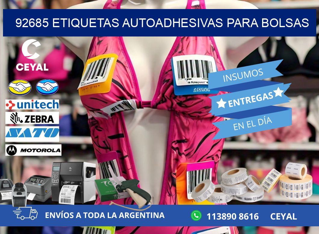 92685 etiquetas autoadhesivas para bolsas