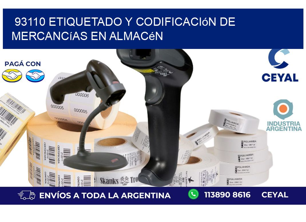 93110 Etiquetado y codificación de mercancías en almacén
