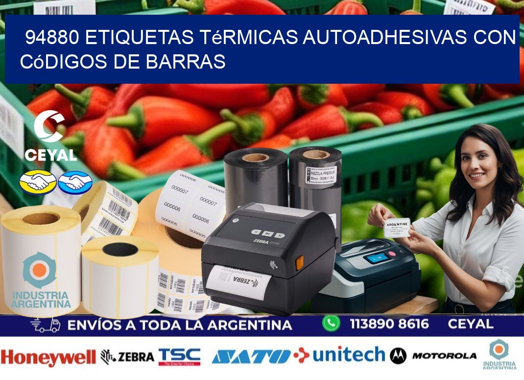 94880 Etiquetas térmicas autoadhesivas con códigos de barras