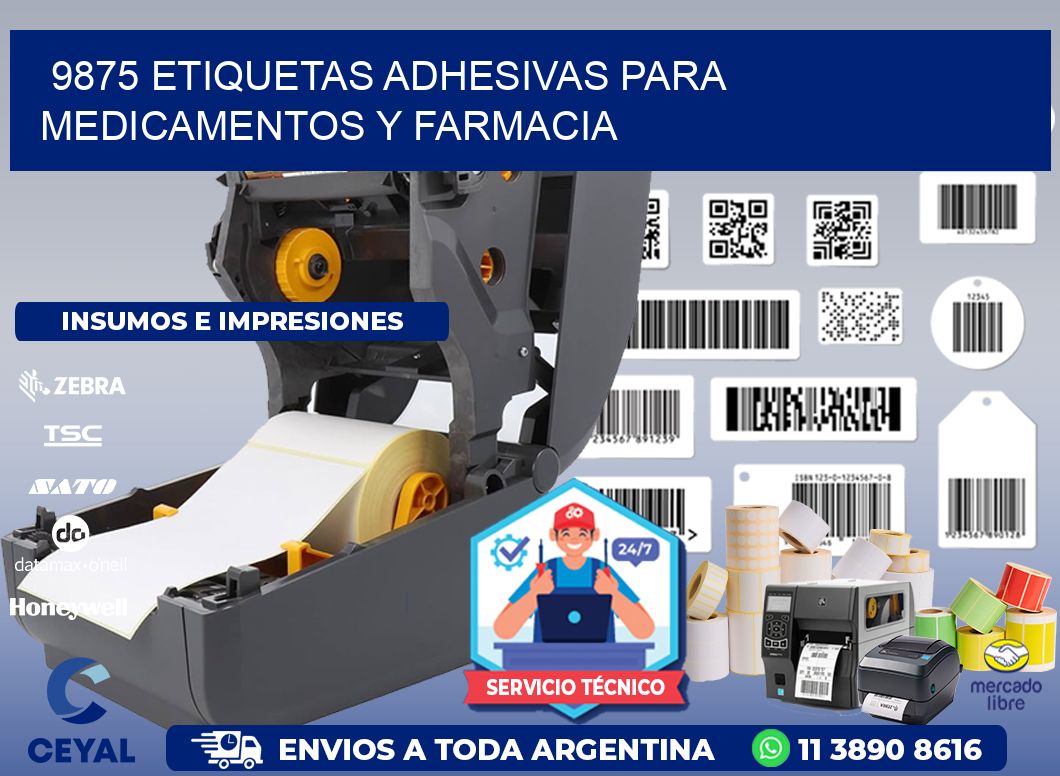 9875 Etiquetas adhesivas para medicamentos y farmacia