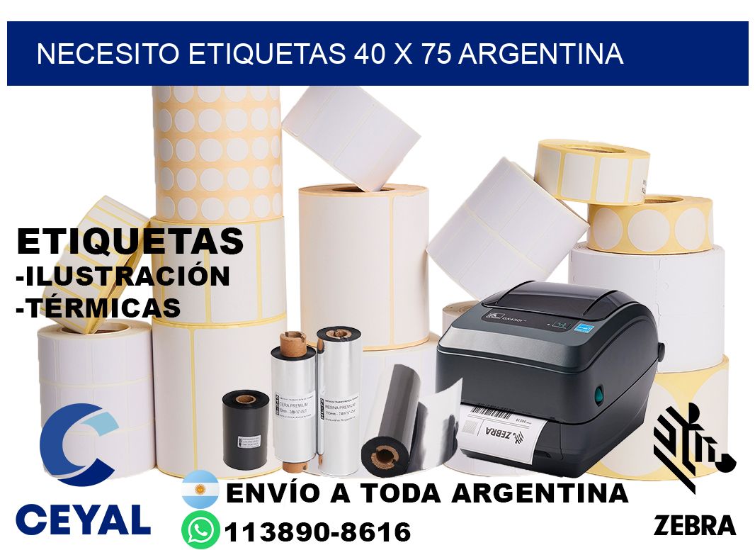Necesito etiquetas 40 x 75 argentina