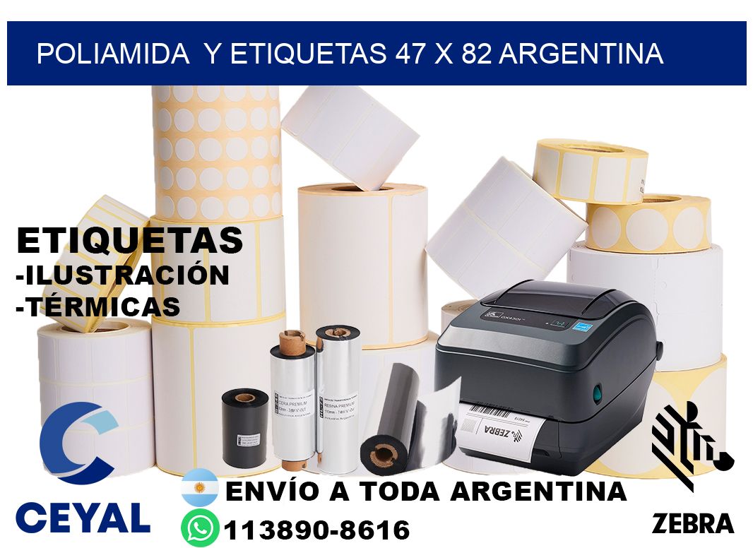 Poliamida  y etiquetas 47 x 82 argentina