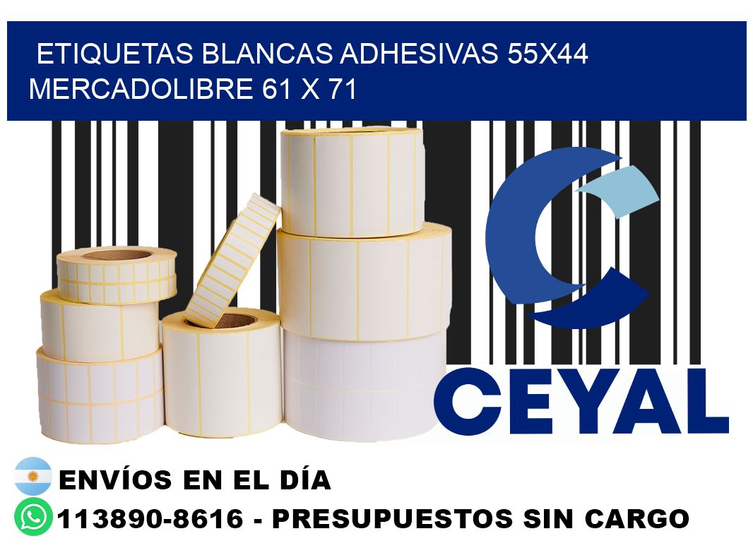 etiquetas blancas adhesivas 55x44 mercadolibre 61 x 71