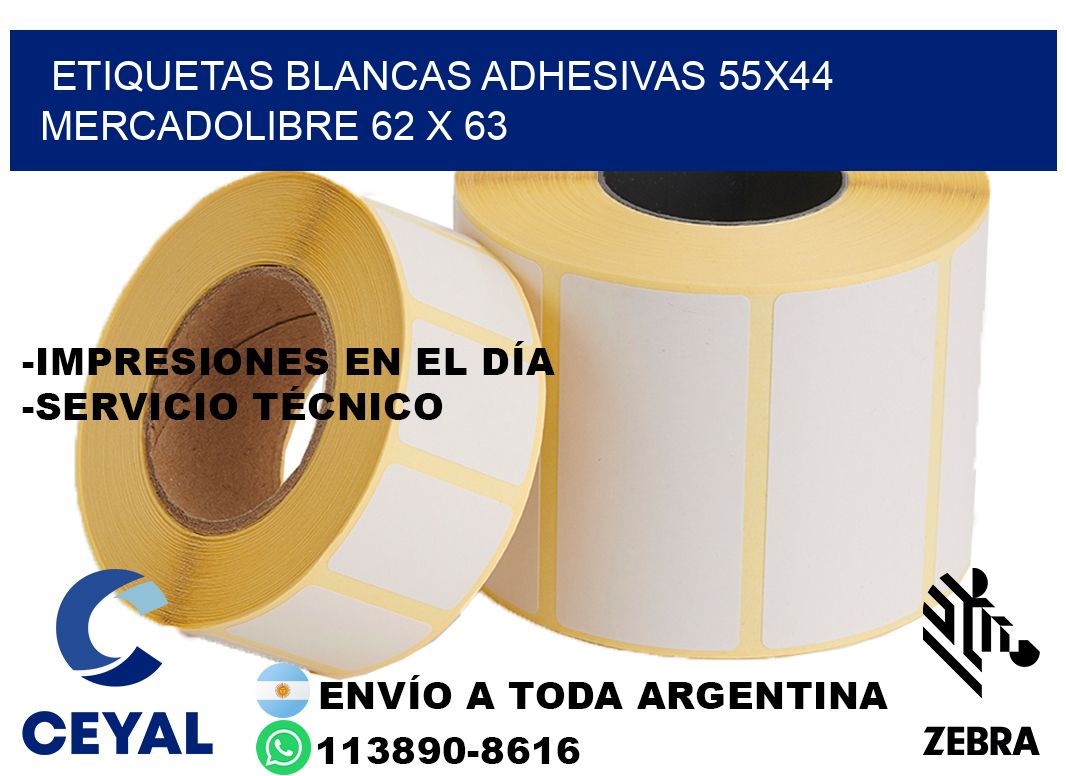 etiquetas blancas adhesivas 55x44 mercadolibre 62 x 63