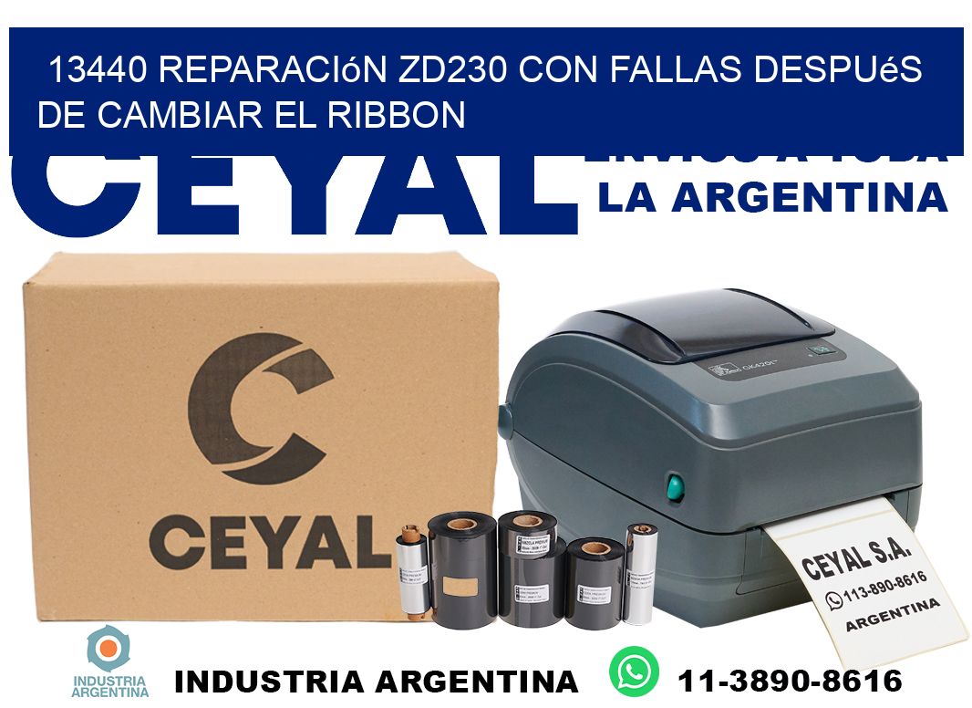 13440 reparación zd230 con fallas después de cambiar el ribbon